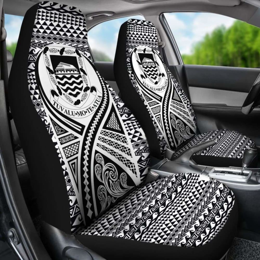 Tulu Car Seat Cover - Tulu Coat Of Arms Polynesian Tattoo Black - 9 174914 - YourCarButBetter