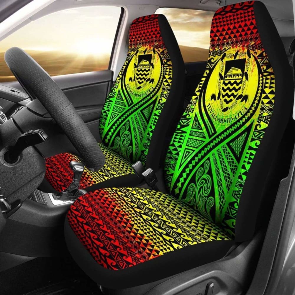 Tulu Car Seat Cover - Tulu Coat Of Arms Polynesian Tattoo Reggae - 9 174914 - YourCarButBetter