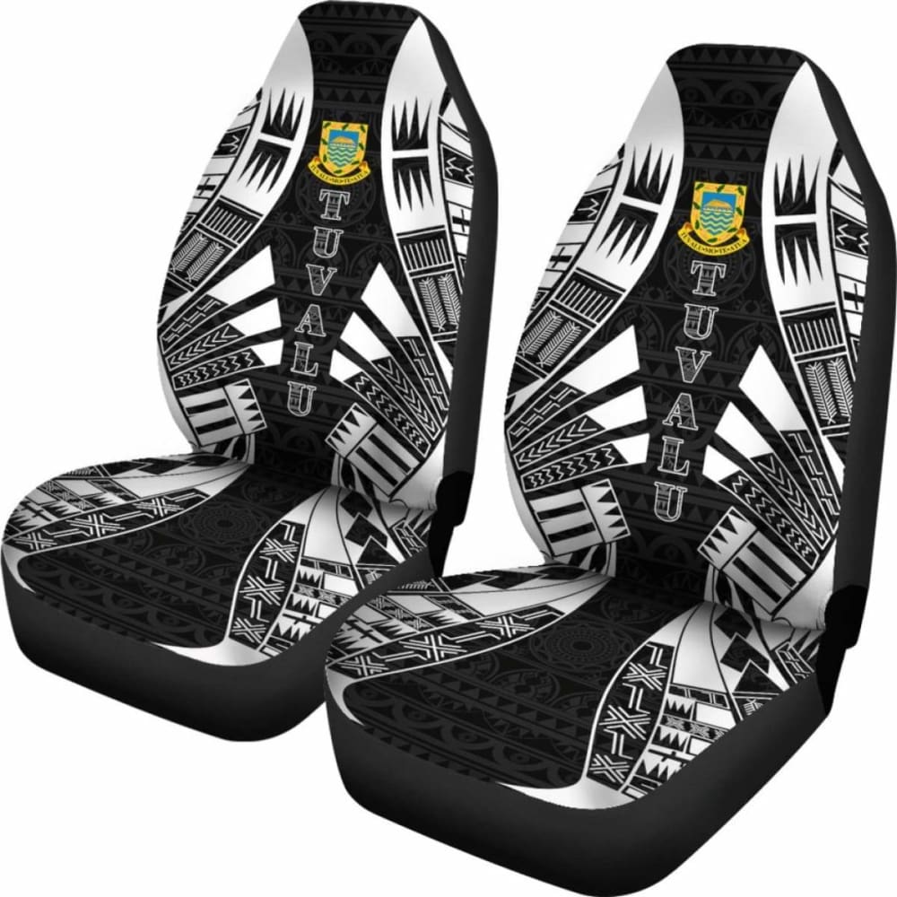 Tulu Car Seat Covers - Tulu Coat Of Arms Polynesian Tattoo Black - 9 174914 - YourCarButBetter