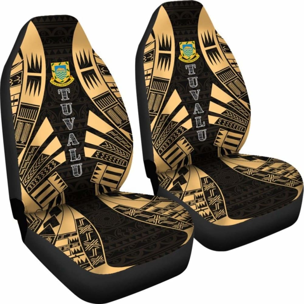 Tulu Car Seat Covers - Tulu Coat Of Arms Polynesian Tattoo Gold - 9 174914 - YourCarButBetter