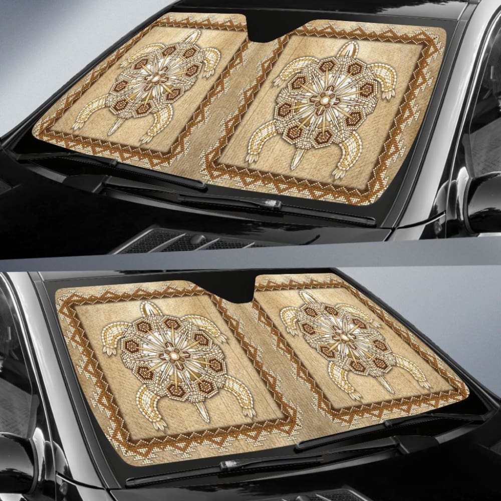 Turble Totem Native American Design Auto Sun Shades 093223 - YourCarButBetter