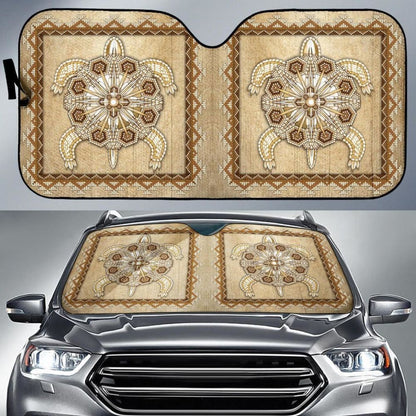 Turble Totem Native American Design Auto Sun Shades 093223 - YourCarButBetter