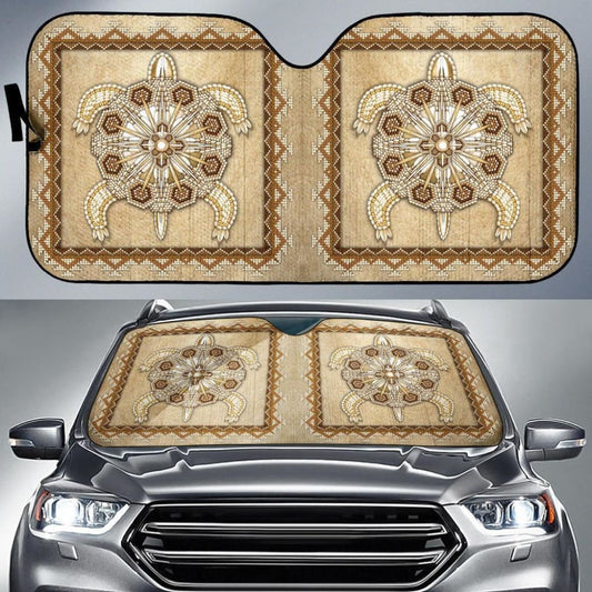 Turble Totem Native American Design Auto Sun Shades 093223 - YourCarButBetter