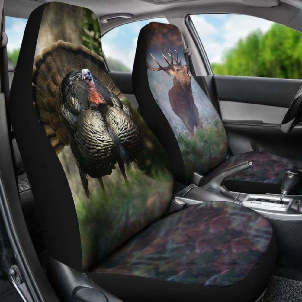 Turkey And Deer Car Seat Cover 153908 - YourCarButBetter