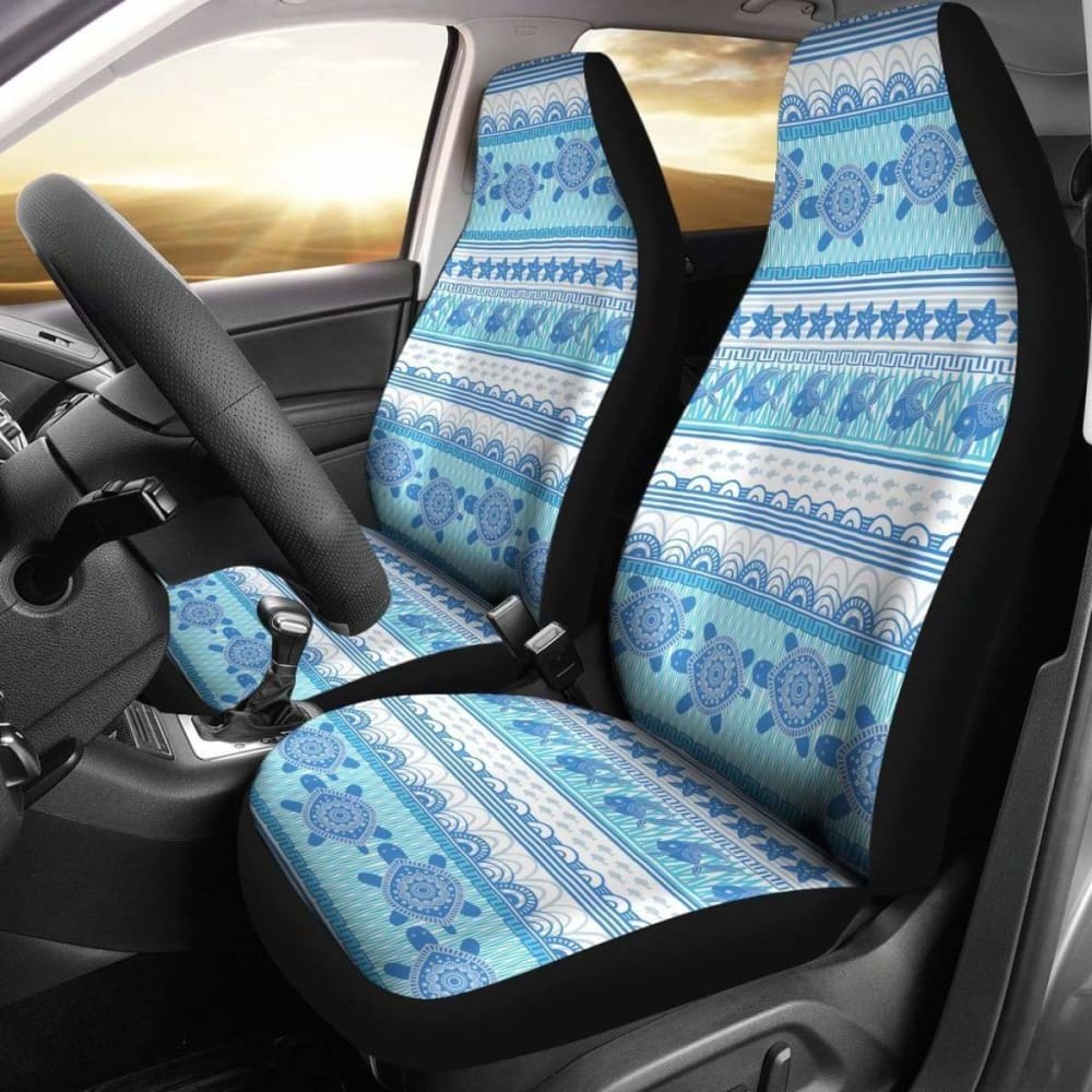 Turle & Fish Floral Pattern Turtle Car Seat Covers Best 091114 - YourCarButBetter