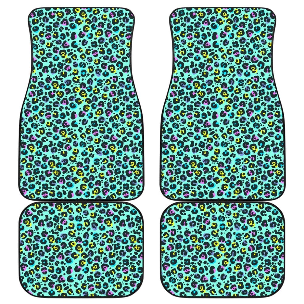 Turquoise Leopard Skin Print Car Floor Mats 211504 - YourCarButBetter
