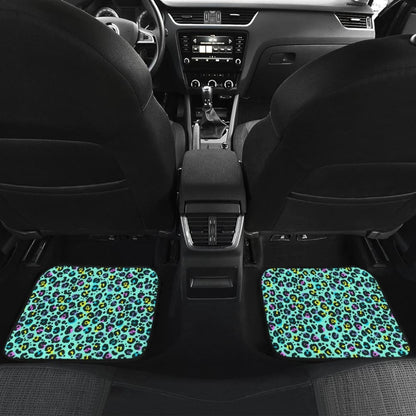 Turquoise Leopard Skin Print Car Floor Mats 211504 - YourCarButBetter