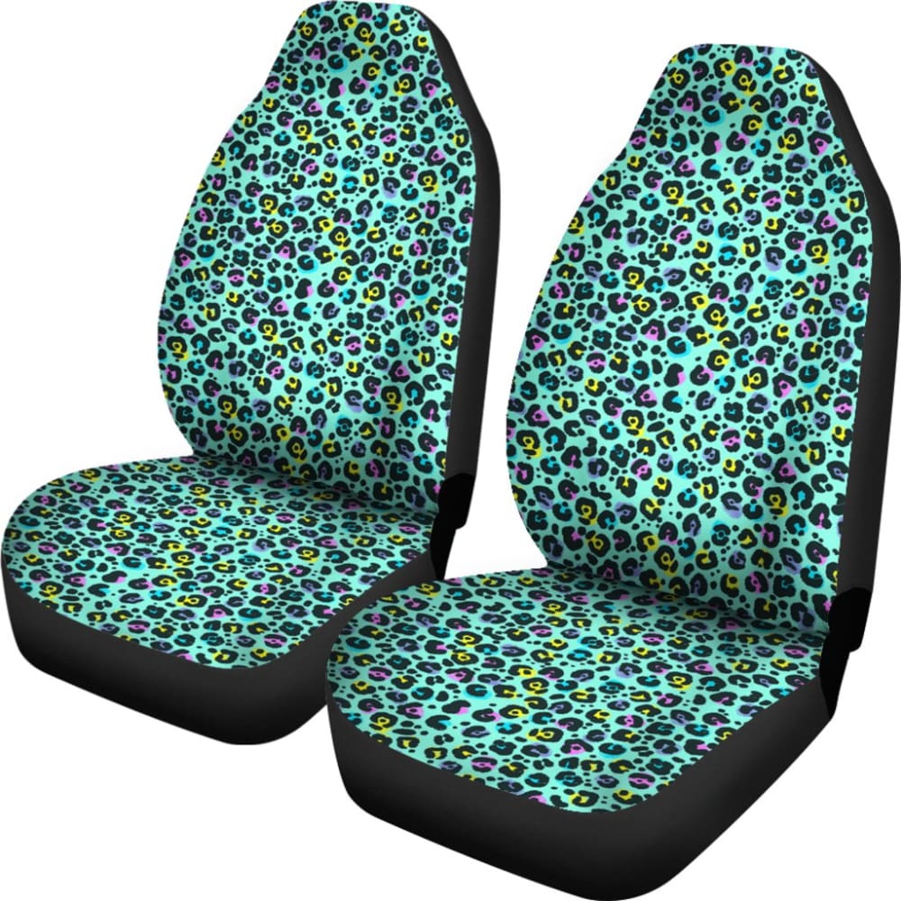 Turquoise Leopard Skin Print Car Seat Covers 211504 - YourCarButBetter