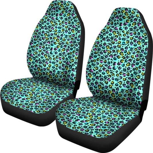 Turquoise Leopard Skin Print Car Seat Covers 211504 - YourCarButBetter
