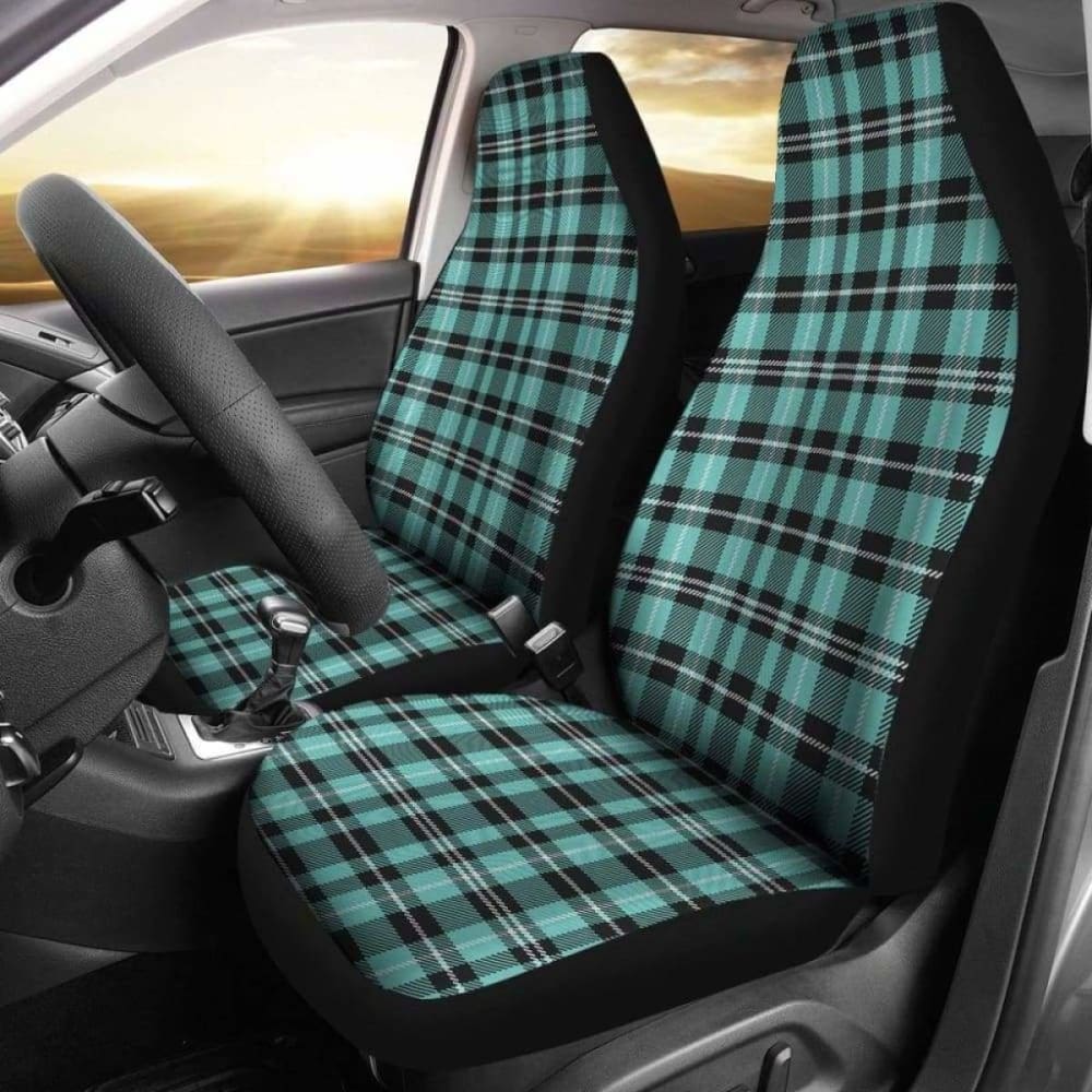 Turquoise Plaid Car Seat Covers 105905 - YourCarButBetter