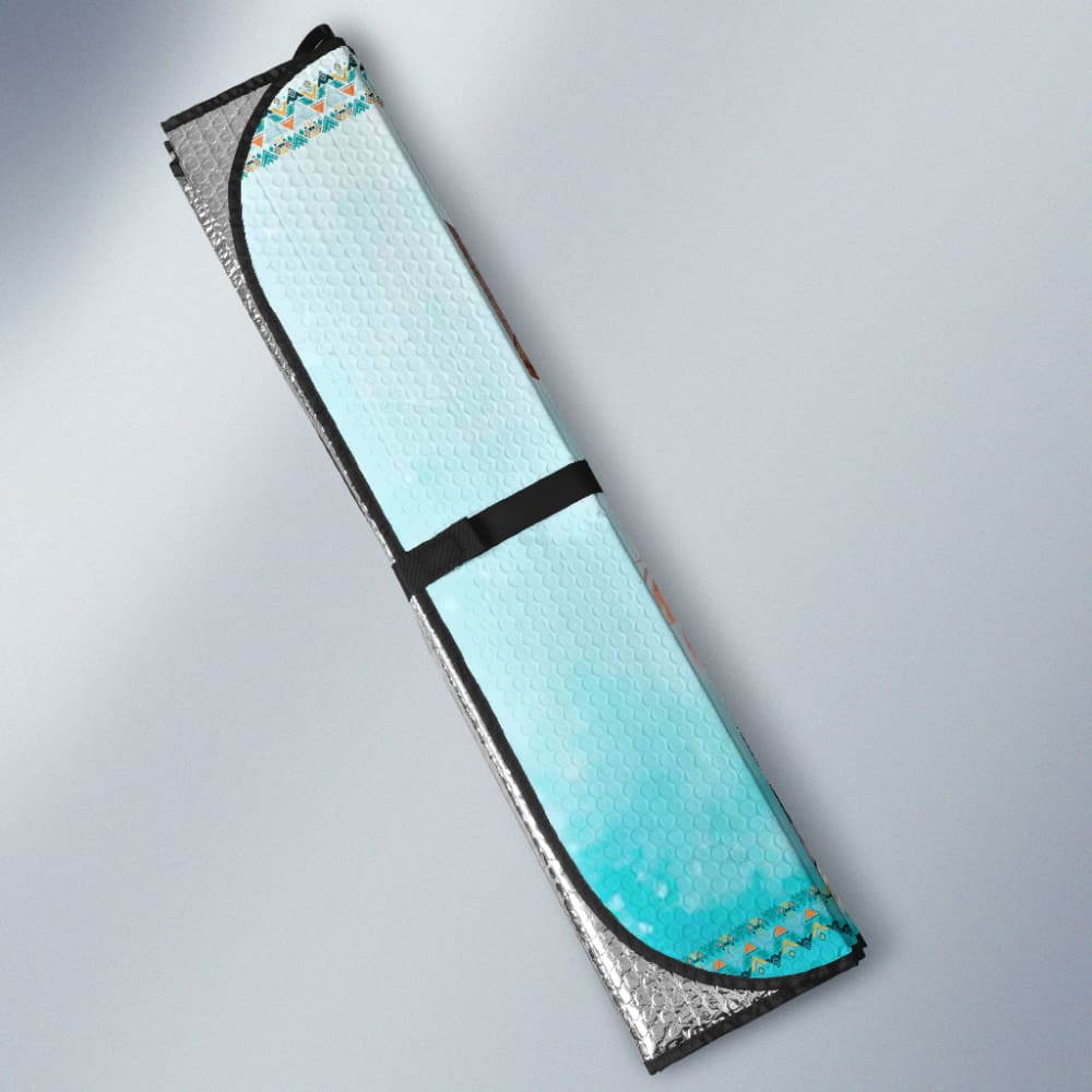 Turquoise Stay Wild Boho Skull Car Auto Sun Shades 210501 - YourCarButBetter