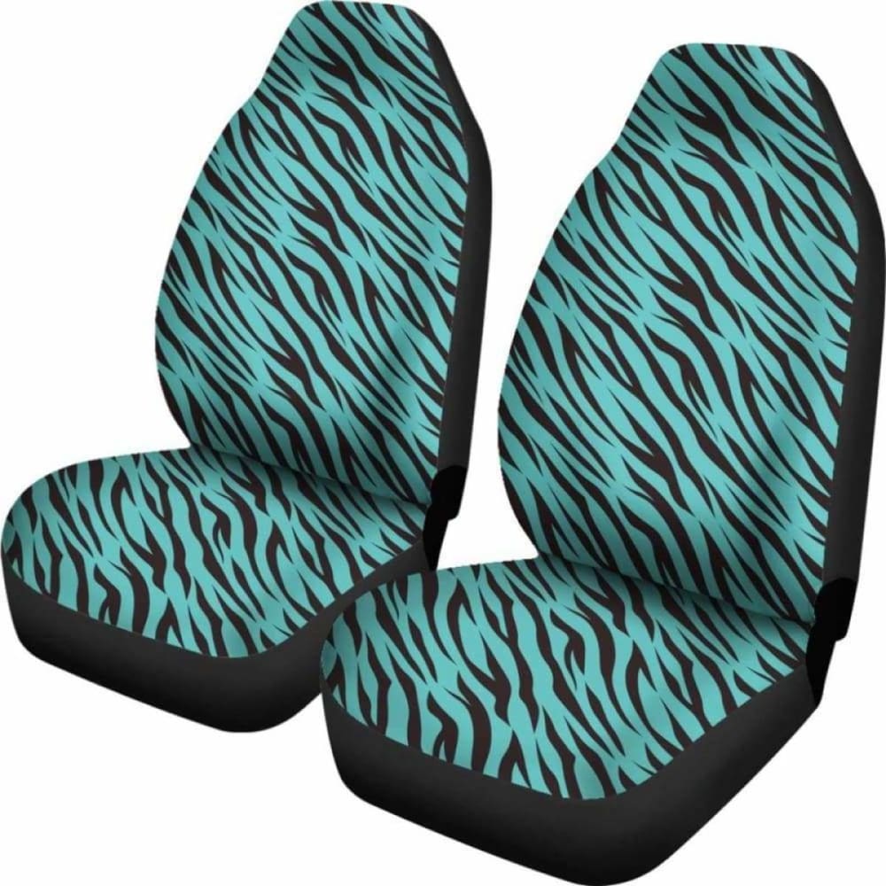 Turquoise Teal Zebra Stripe Animal Print Car Seat Covers 194013 - YourCarButBetter
