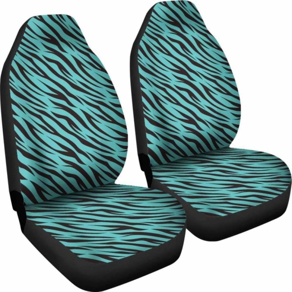 Turquoise Teal Zebra Stripe Animal Print Car Seat Covers 194013 - YourCarButBetter
