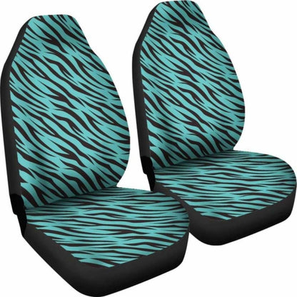 Turquoise Teal Zebra Stripe Animal Print Car Seat Covers 194013 - YourCarButBetter