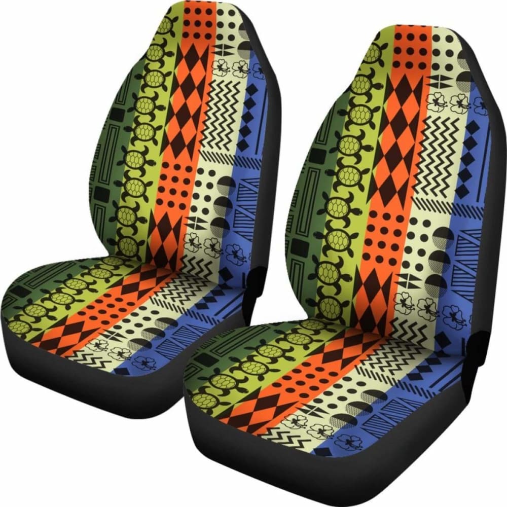 Turtle And Hibiscus Pattern Hawaiian Car Seat Covers Set Of 2 091814 - YourCarButBetter