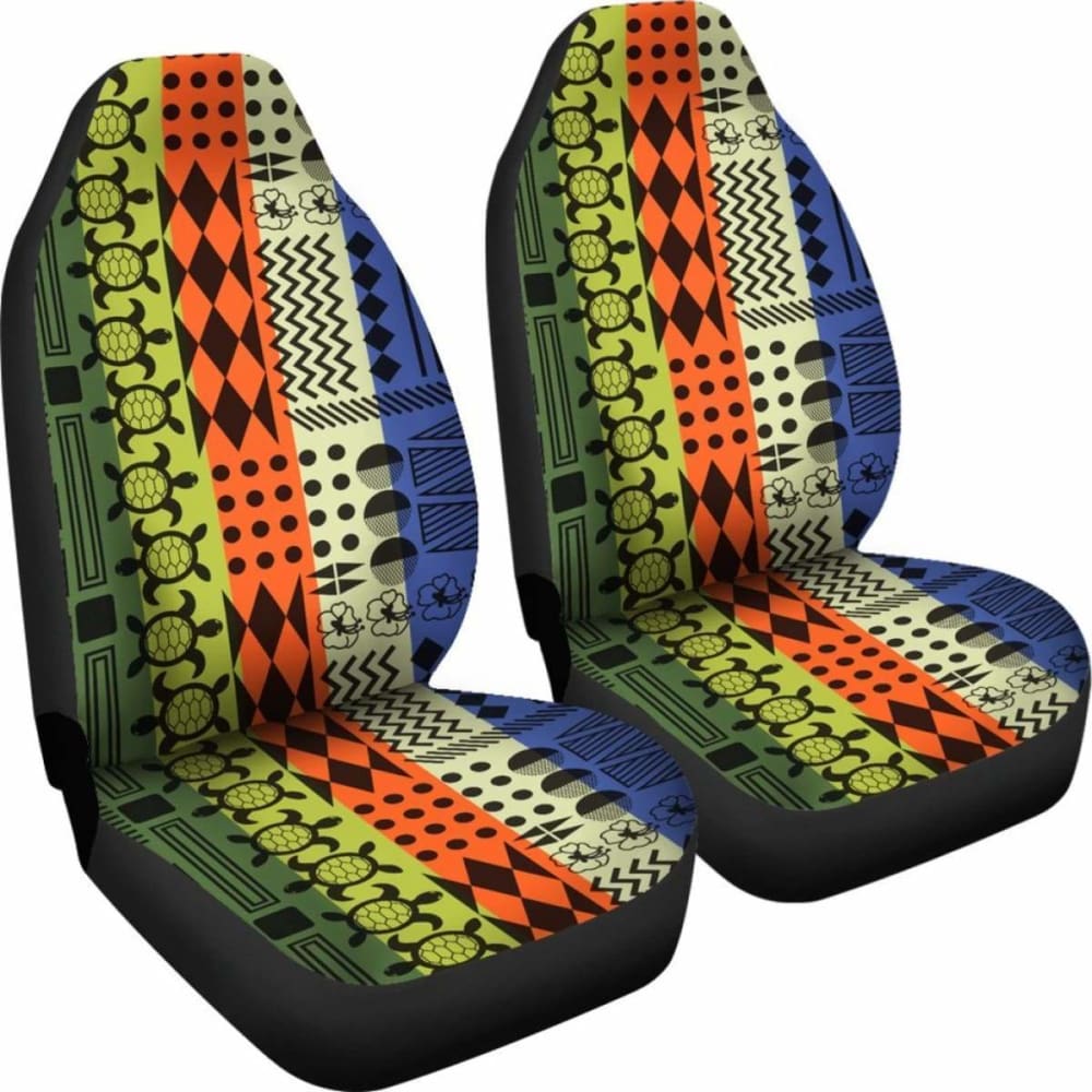Turtle And Hibiscus Pattern Hawaiian Car Seat Covers Set Of 2 091814 - YourCarButBetter