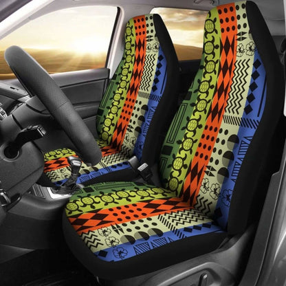 Turtle And Hibiscus Pattern Hawaiian Car Seat Covers Set Of 2 091814 - YourCarButBetter