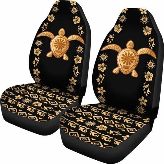 Turtle And Plumeria Hawaiian Car Seat Covers Set Of 2 091814 - YourCarButBetter