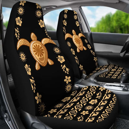 Turtle And Plumeria Hawaiian Car Seat Covers Set Of 2 091814 - YourCarButBetter