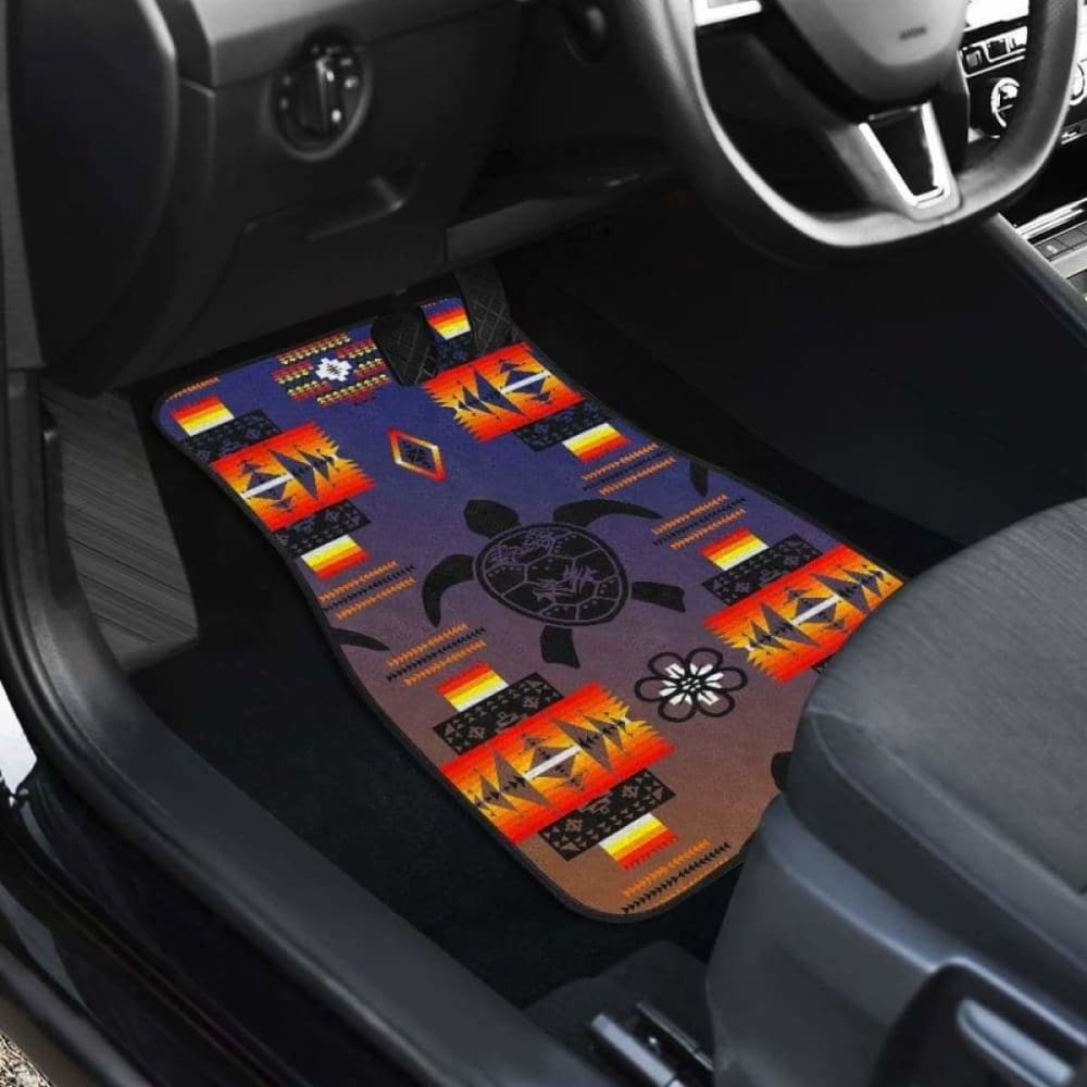 Turtle Dark Blue Orange Car Floor Mats 091114 - YourCarButBetter