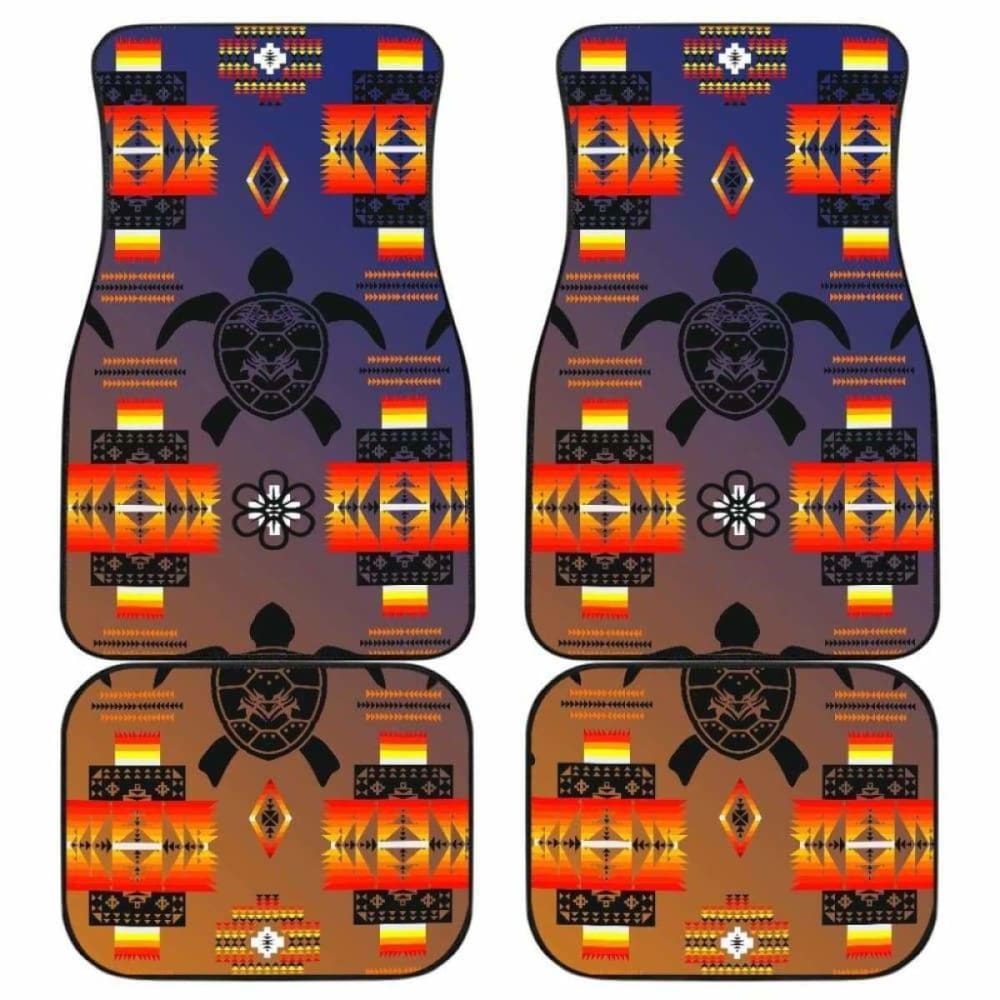 Turtle Dark Blue Orange Car Floor Mats 091114 - YourCarButBetter