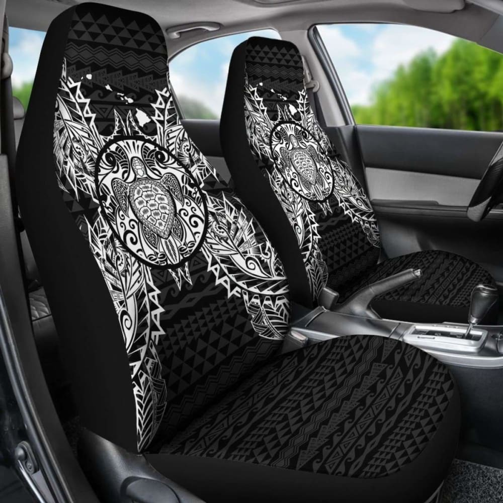 Turtle Polynesia Car Seat Cover Map Black New 091114 - YourCarButBetter