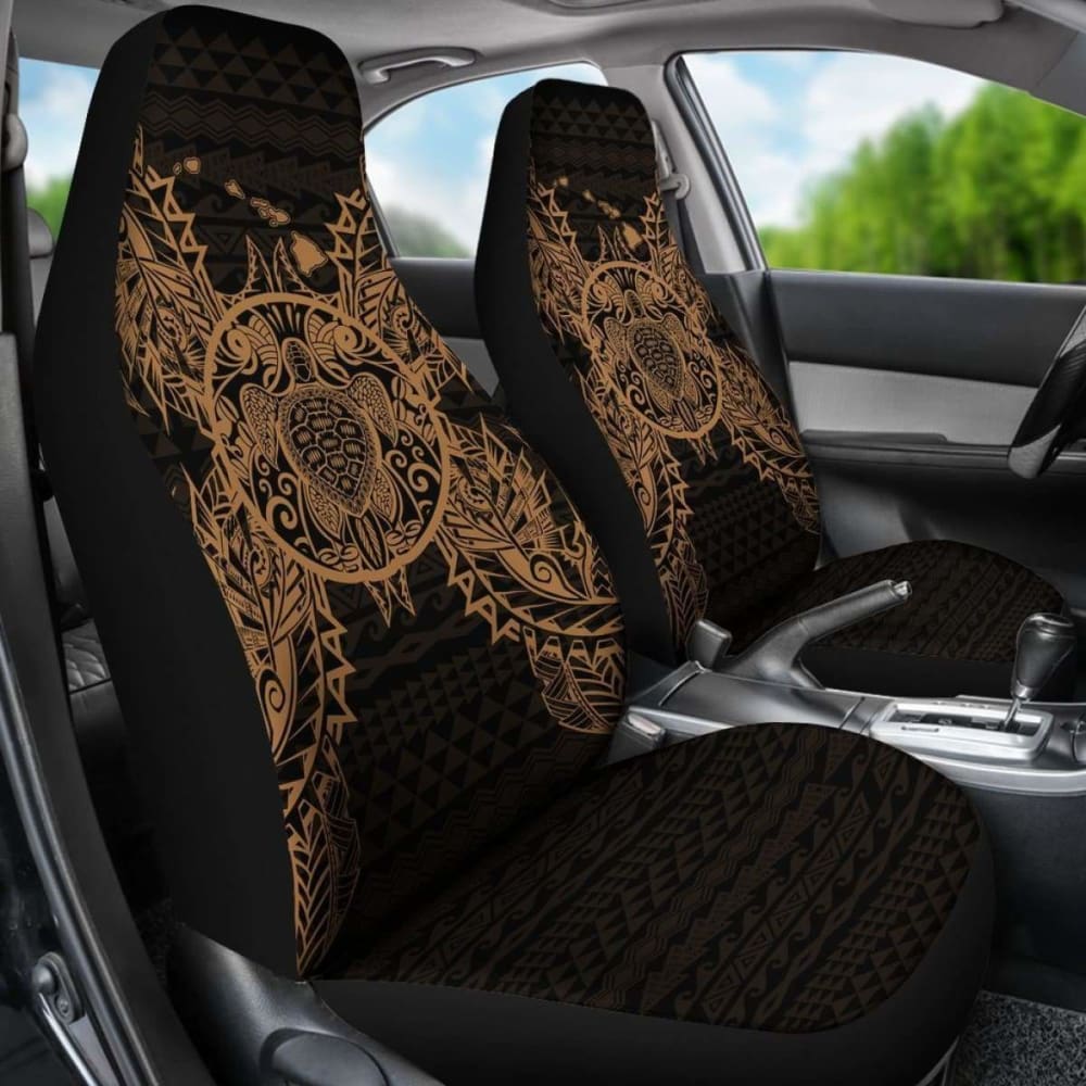 Turtle Polynesia Car Seat Cover Map Gold New 091114 - YourCarButBetter