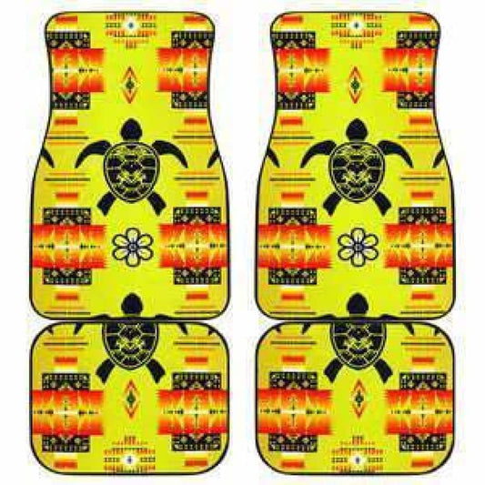 Turtle Yellow Orange Set Of 4 Car Floor Mats 091114 - YourCarButBetter