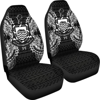 Tuvalu Car Seat Cover - Tuvalu Coat Of Arms Map Black - 105905 - YourCarButBetter