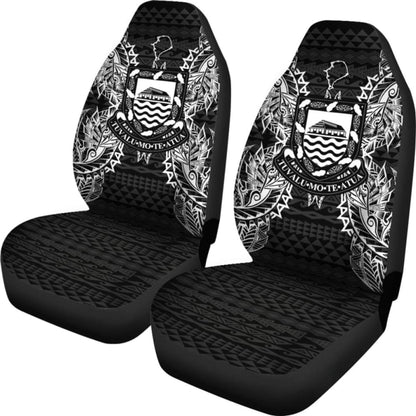 Tuvalu Car Seat Cover - Tuvalu Coat Of Arms Map Black - 105905 - YourCarButBetter