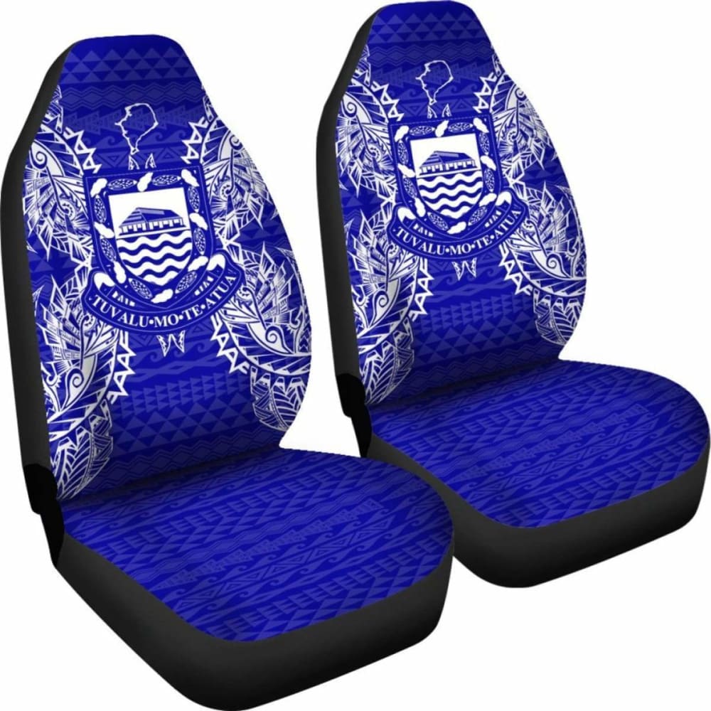 Tuvalu Car Seat Cover - Tuvalu Coat Of Arms Map Blue - 105905 - YourCarButBetter