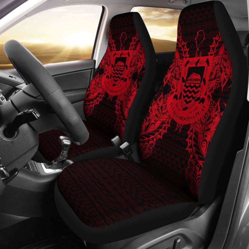 Tuvalu Car Seat Cover - Tuvalu Coat Of Arms Map Red - 105905 - YourCarButBetter
