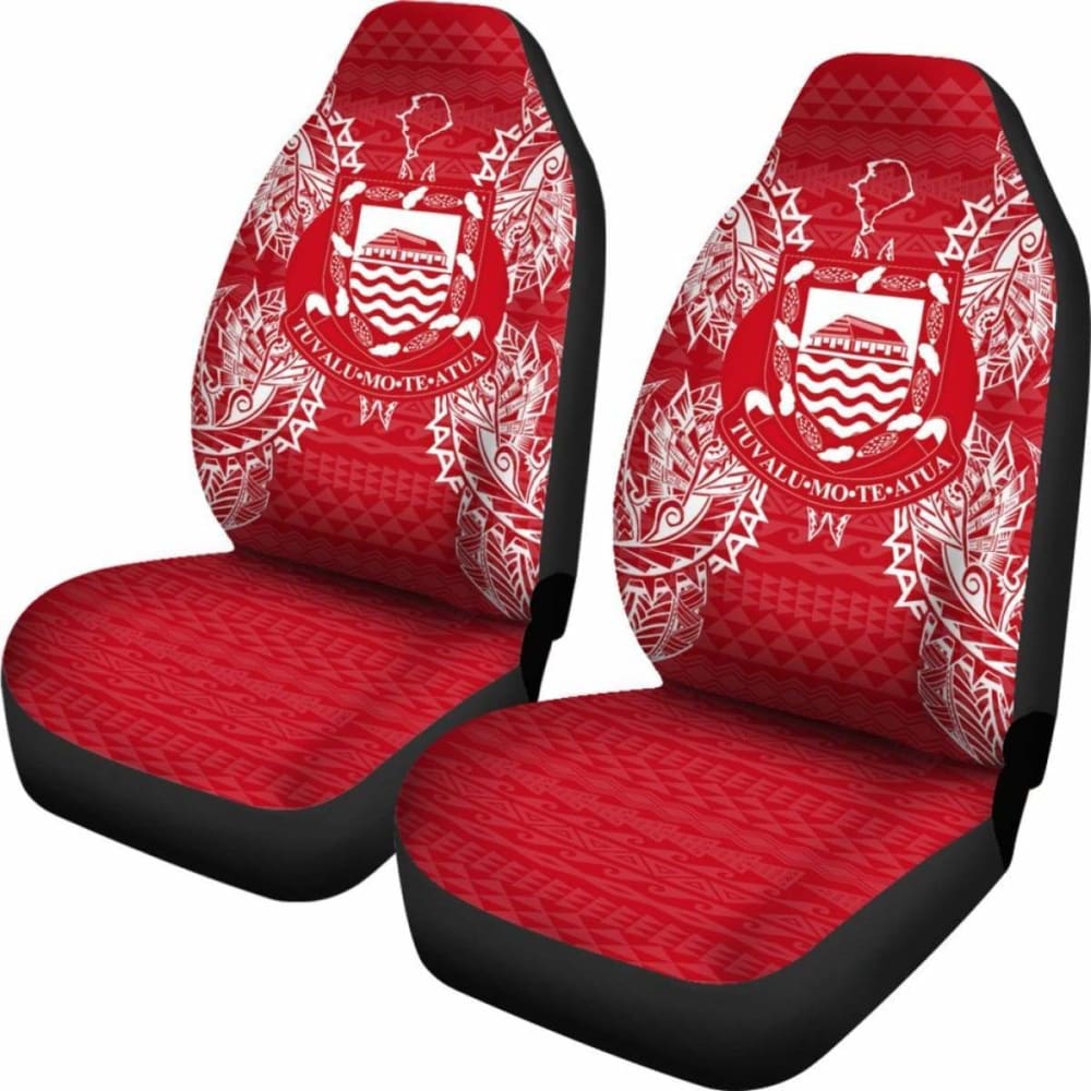 Tuvalu Car Seat Cover - Tuvalu Coat Of Arms Map Red White - 105905 - YourCarButBetter