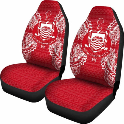 Tuvalu Car Seat Cover - Tuvalu Coat Of Arms Map Red White - 105905 - YourCarButBetter