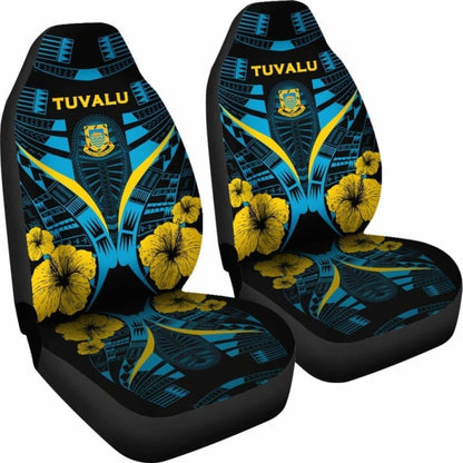 Tuvalu Car Seat Covers - Tuvalu Coat Of Arms Hibiscus Polynesian Tattoo - 232125 - YourCarButBetter