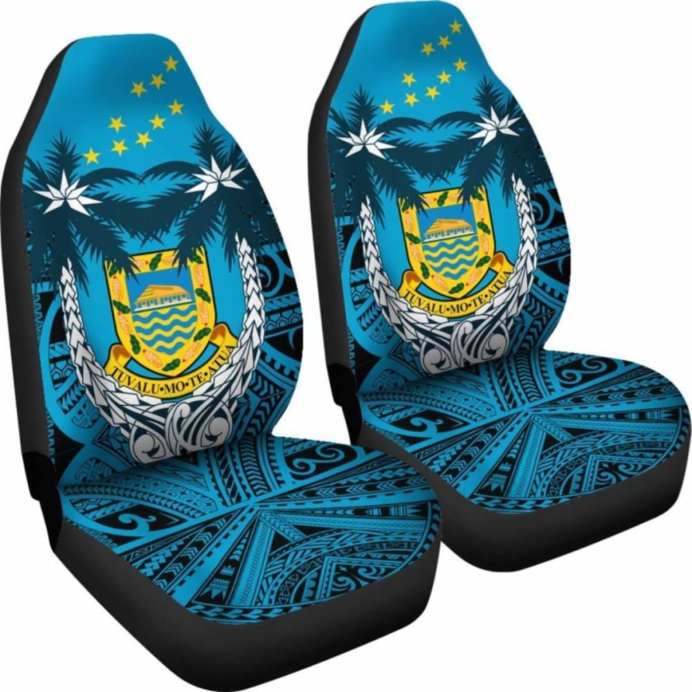 Tuvalu Car Seat Covers - Tuvalu Flag Coat Of Arms Coconut - Amazing 1 105905 - YourCarButBetter