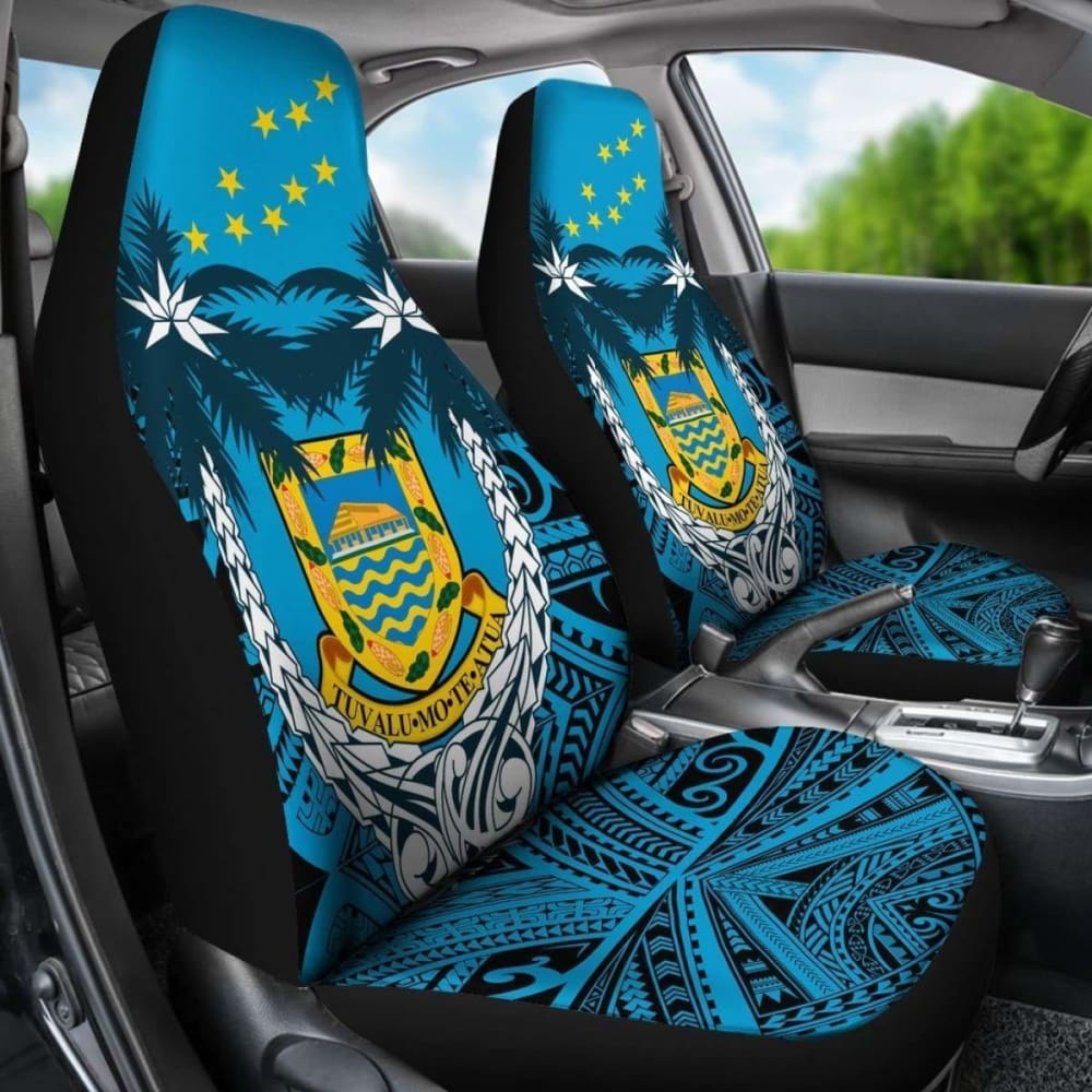 Tuvalu Car Seat Covers - Tuvalu Flag Coat Of Arms Coconut - Amazing 1 105905 - YourCarButBetter