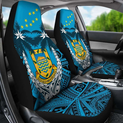 Tuvalu Car Seat Covers - Tuvalu Flag Coat Of Arms Coconut - Amazing 1 105905 - YourCarButBetter