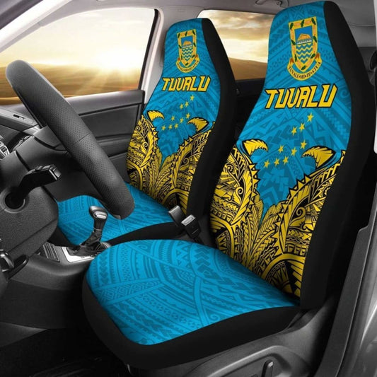 Tuvalu Car Seat Covers - Tuvalu Flag Coat Of Arms Premium - Amazing 1 105905 - YourCarButBetter
