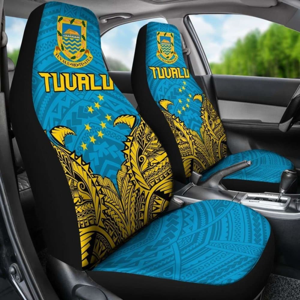 Tuvalu Car Seat Covers - Tuvalu Flag Coat Of Arms Premium - Amazing 1 105905 - YourCarButBetter