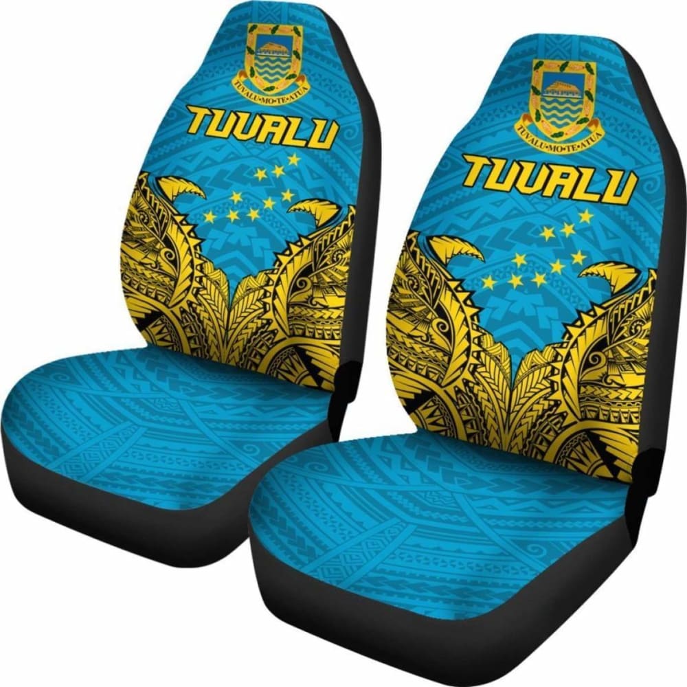 Tuvalu Car Seat Covers - Tuvalu Flag Coat Of Arms Premium - Amazing 1 105905 - YourCarButBetter