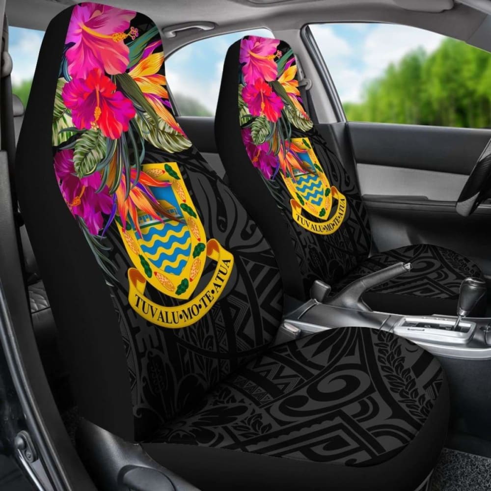 Tuvalu Car Seat Covers - Hibiscus Polynesian Pattern - 232125 - YourCarButBetter