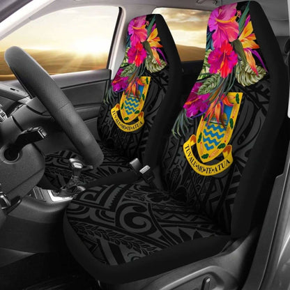 Tuvalu Car Seat Covers - Hibiscus Polynesian Pattern - 232125 - YourCarButBetter