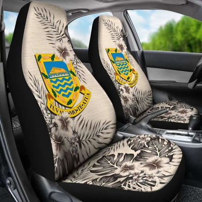 Tuvalu Car Seat Covers The Beige Hibiscus (Set Of Two) 7 232125 - YourCarButBetter