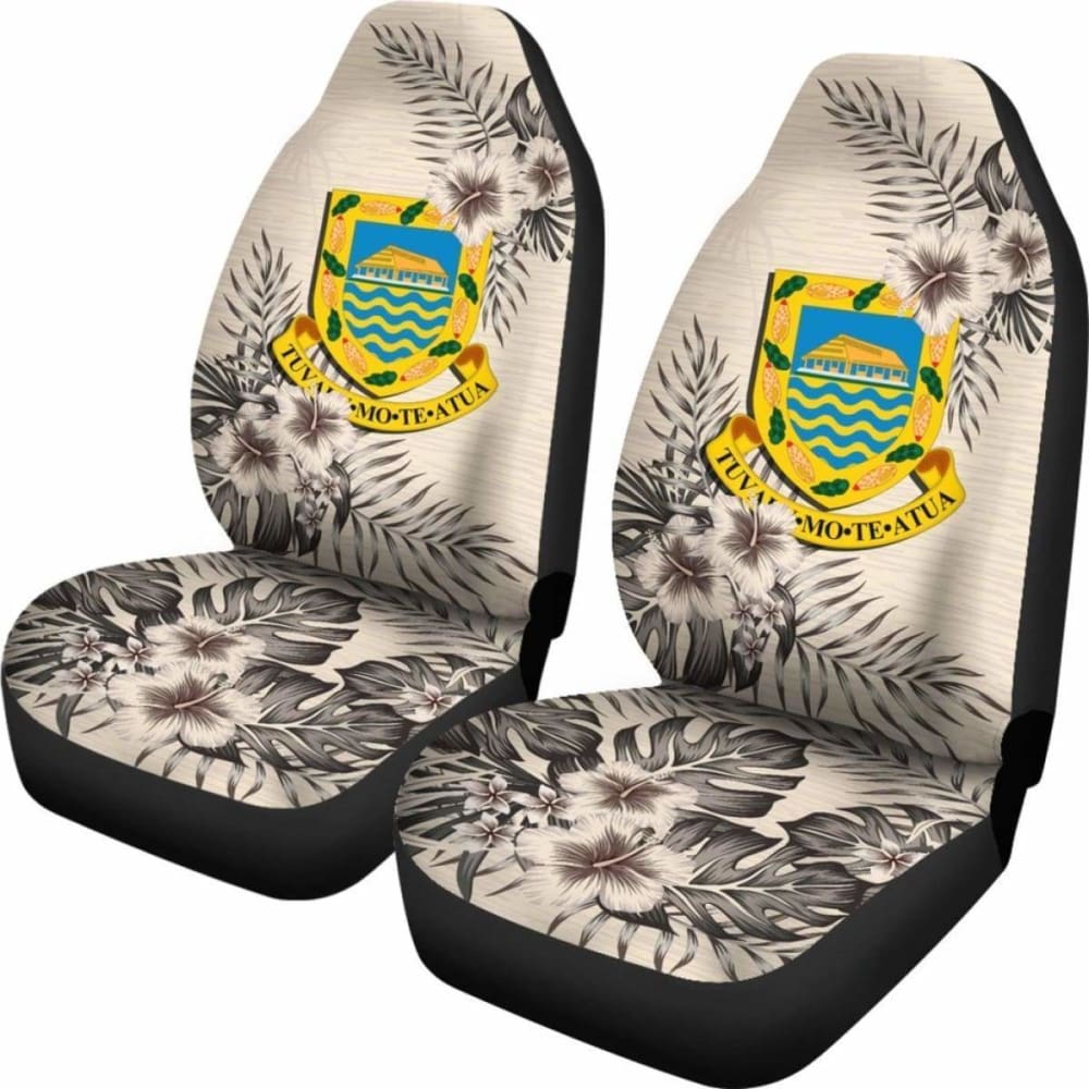 Tuvalu Car Seat Covers The Beige Hibiscus (Set Of Two) 7 232125 - YourCarButBetter