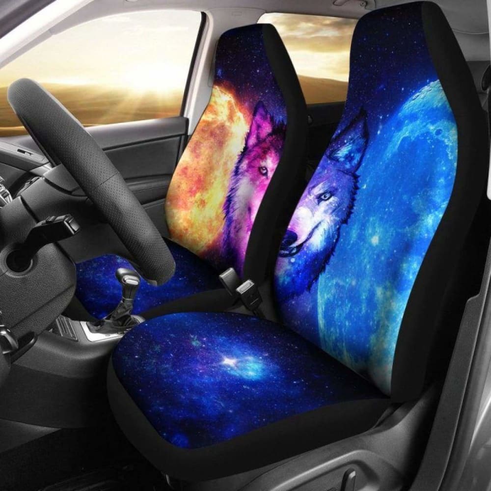Two Faces Wolf Galaxy Car Seat Covers 200904