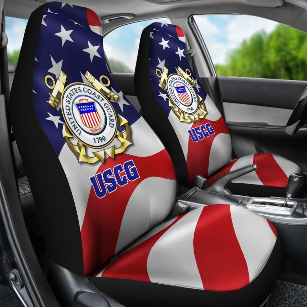 U.S. Coast Guard Car Seat Covers Custom American Flag 211008 - YourCarButBetter
