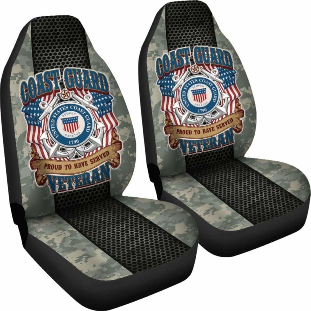 U.S Coast Guard Proud To Have Served Veteran Car Seat Covers 160830 - YourCarButBetter