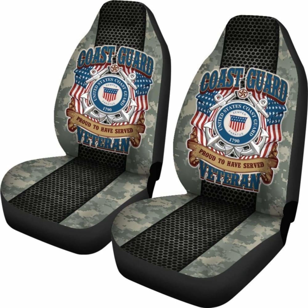 U.S Coast Guard Proud To Have Served Veteran Car Seat Covers 160830 - YourCarButBetter