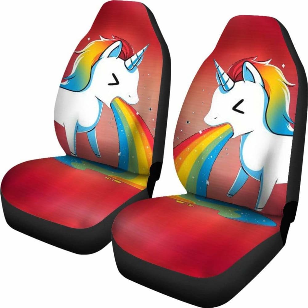 Unicorn Rainbow Print Car Seat Covers 174510 - YourCarButBetter